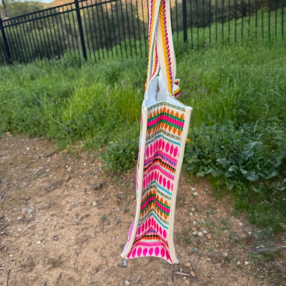 Large Cotton Sturdy “Howdy” Western Zippered Beaded Tote Bag - Picture 4 of 6